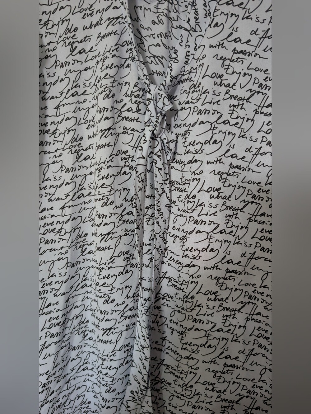 Smart Set Script Tie-Front Blouse large *F16 - Picture 3 of 6